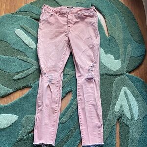 True Religion Halle Mid Rise Super Skinny 31 GUC Pink Jeans